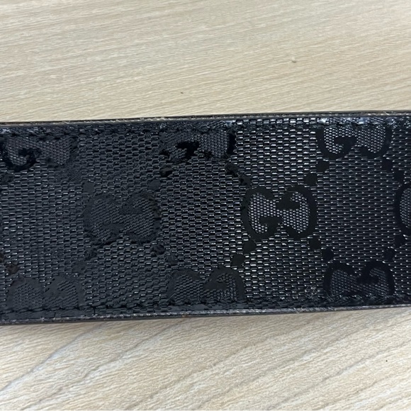 Gucci Men’s Belt Size 85 - 34 GG Supreme & Interlocking G Logo Black - Picture 4 of 17